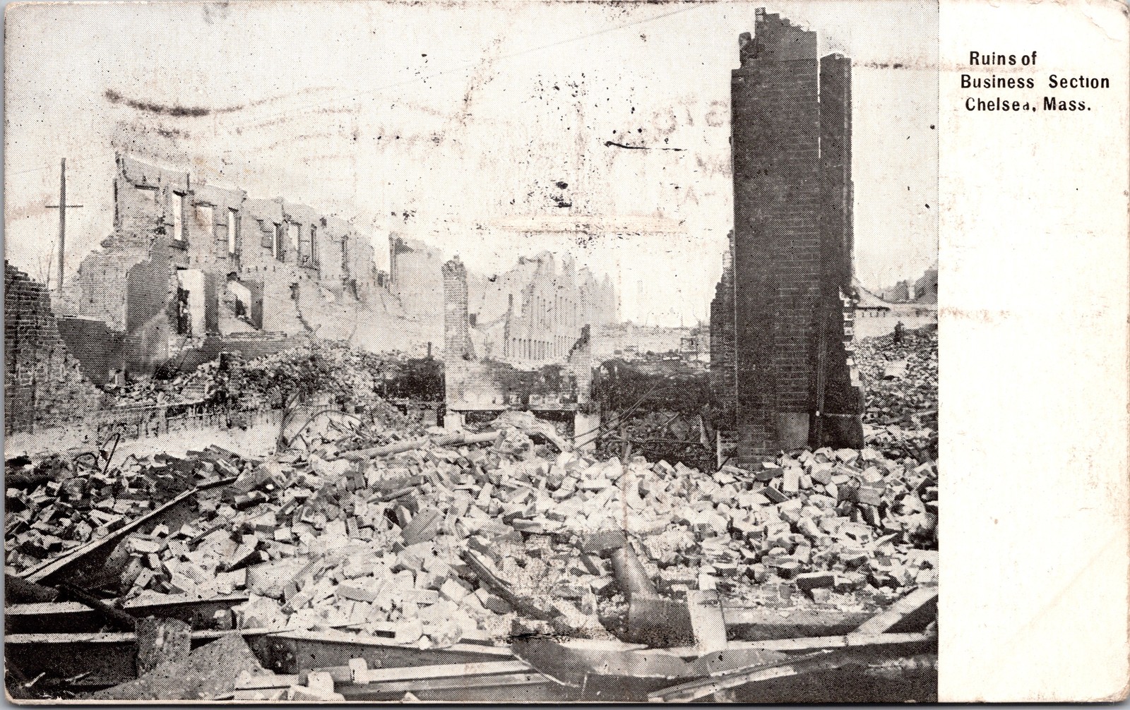 Post Card - Ruins of Business Section Chelsea, Mass.