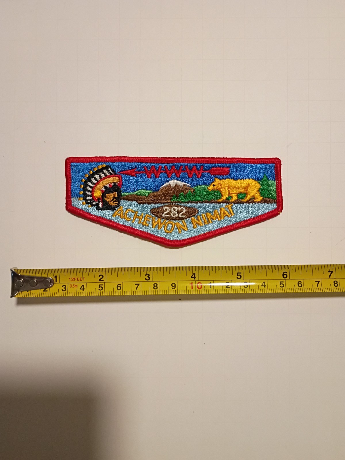 Achewon Nimat OA Lodge 282 fully embroidered Flap BSA Patch