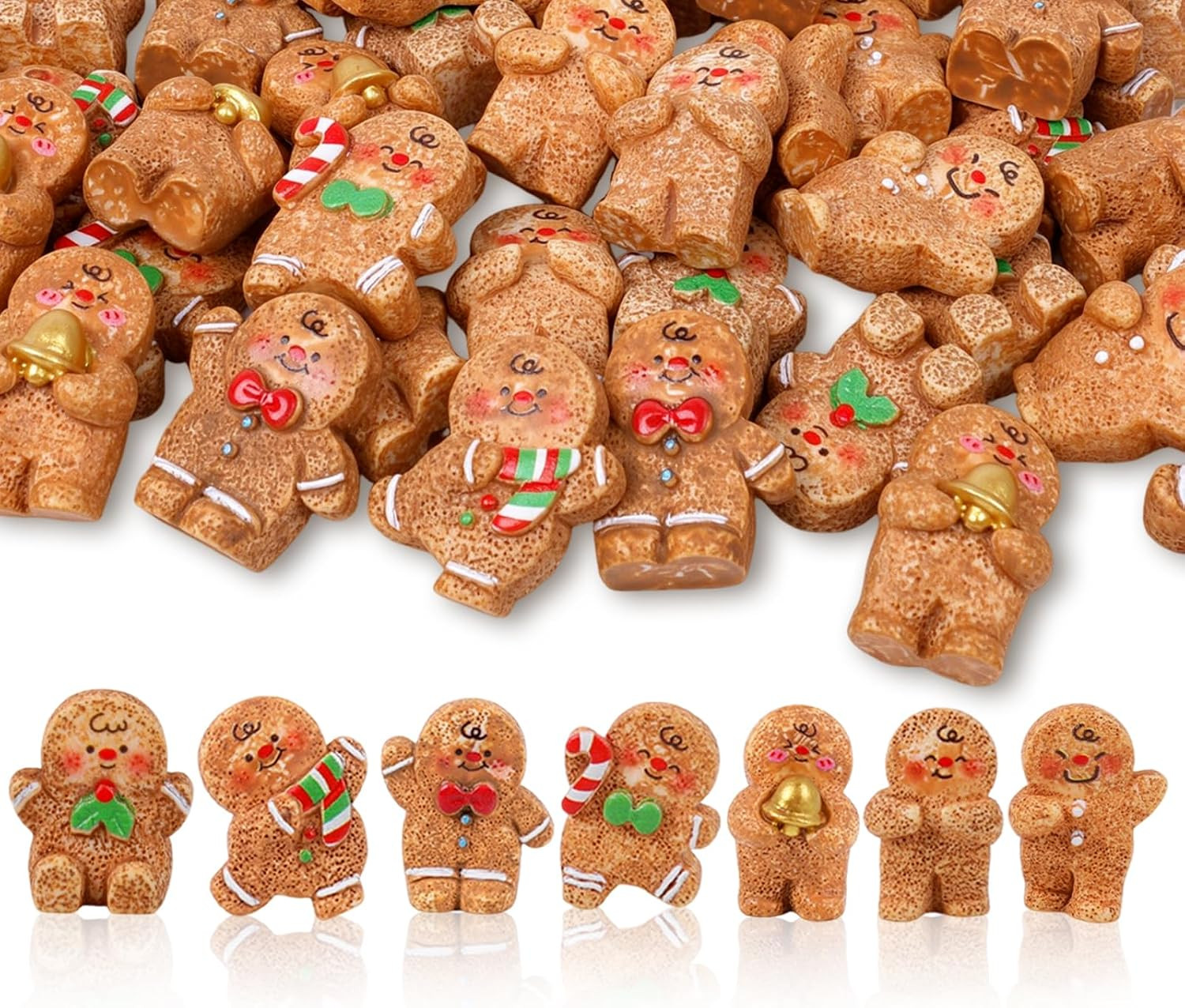42 Pcs Gingerbread Man Figurines for Holiday Decoration