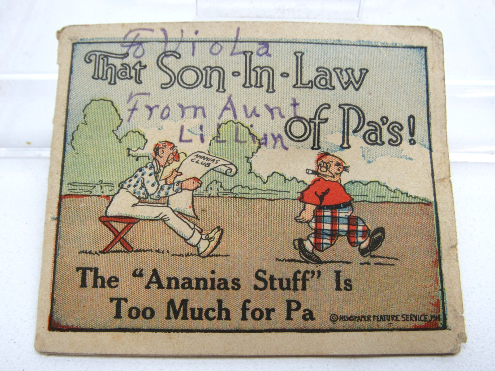 Antique OLD RELIABLE COFFEE Fold Out Cartoon Advertising THAT SON IN LAW OF PA'S