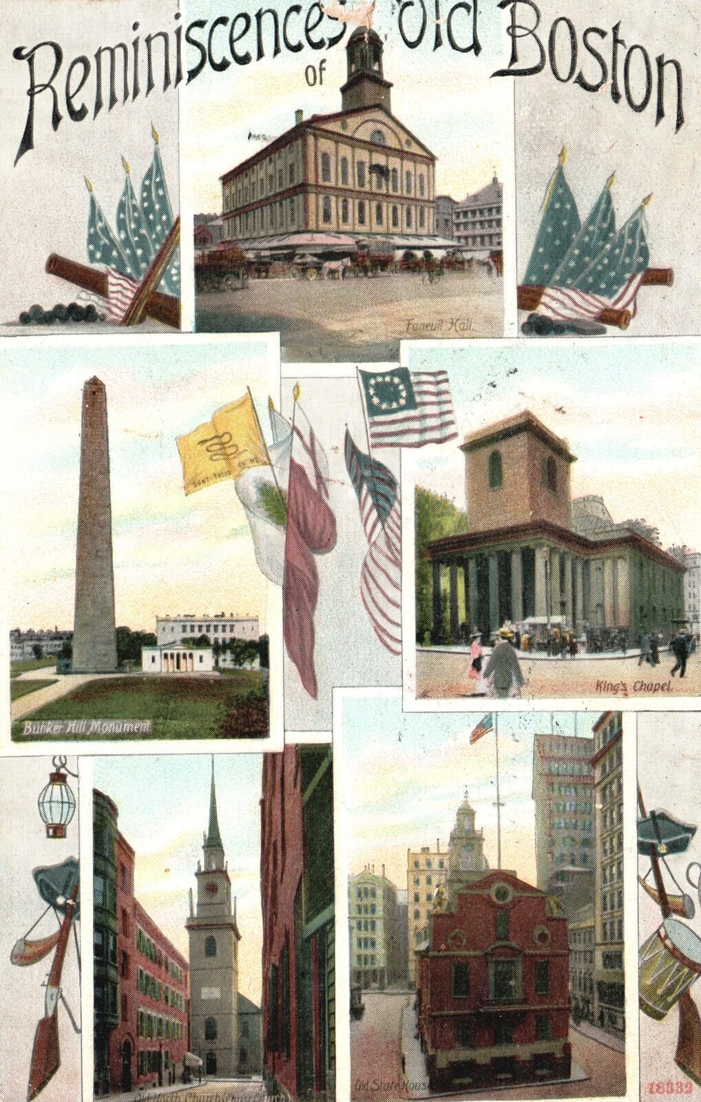 Reminiscences Of Old & Historical Boston Massachusetts Vintage Postcard 1910 Reminiscences Of Old & Historical Boston Massachusetts Vintage Postcard 1910