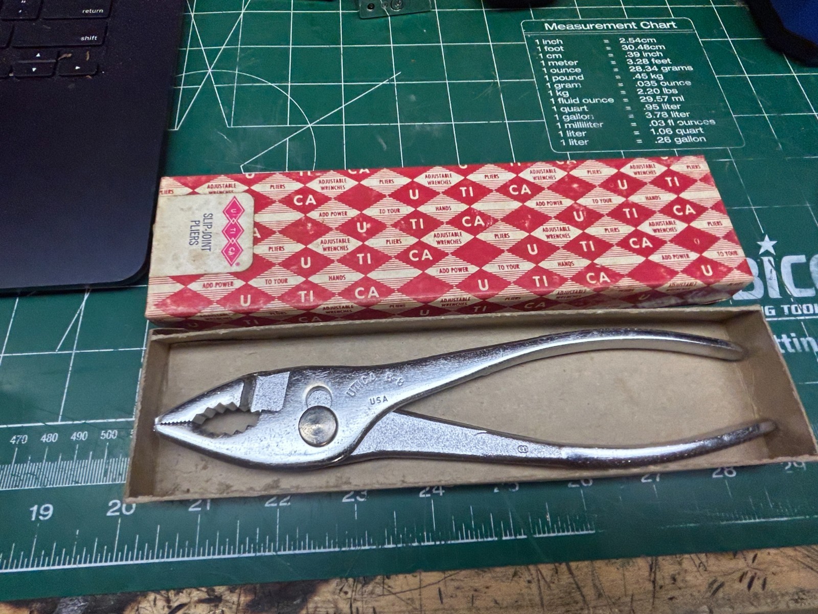 MACHINIST HmDrc TOOL Vintage NOS Utica Slip Joint Pliers in Original Box MACHINIST HmDrc TOOL Vintage NOS Utica Slip Joint Pliers in Original Box