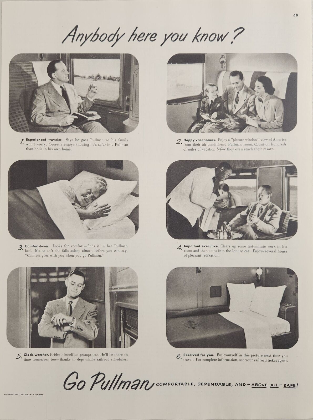 1951 Print Ad Pullman Train Sleeping Cars Family on a Trip on Railroad