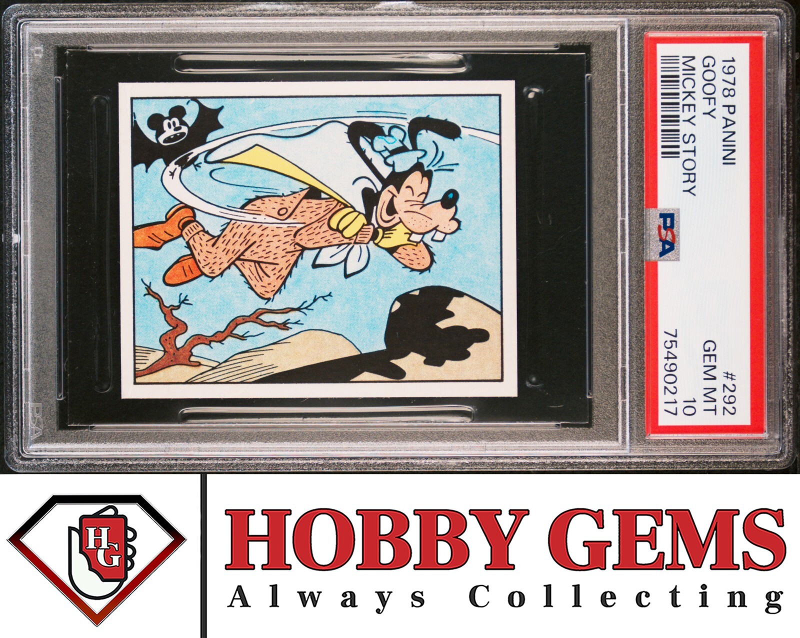GOOFY PSA 10 1978 Panini Disney Mickey Story Sticker #292 Pop 1