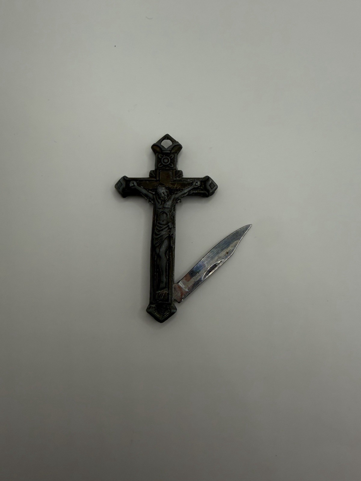 Supreme Crucifix Holy Cross Knife Keychain Vintage Pocket Knife (God Protect)