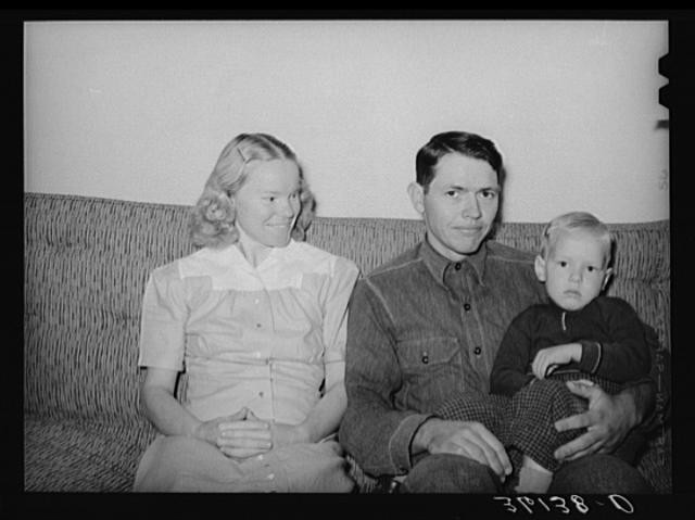 Chandler Arizona 1930s Farm Security Administration Family Portrait on Couch