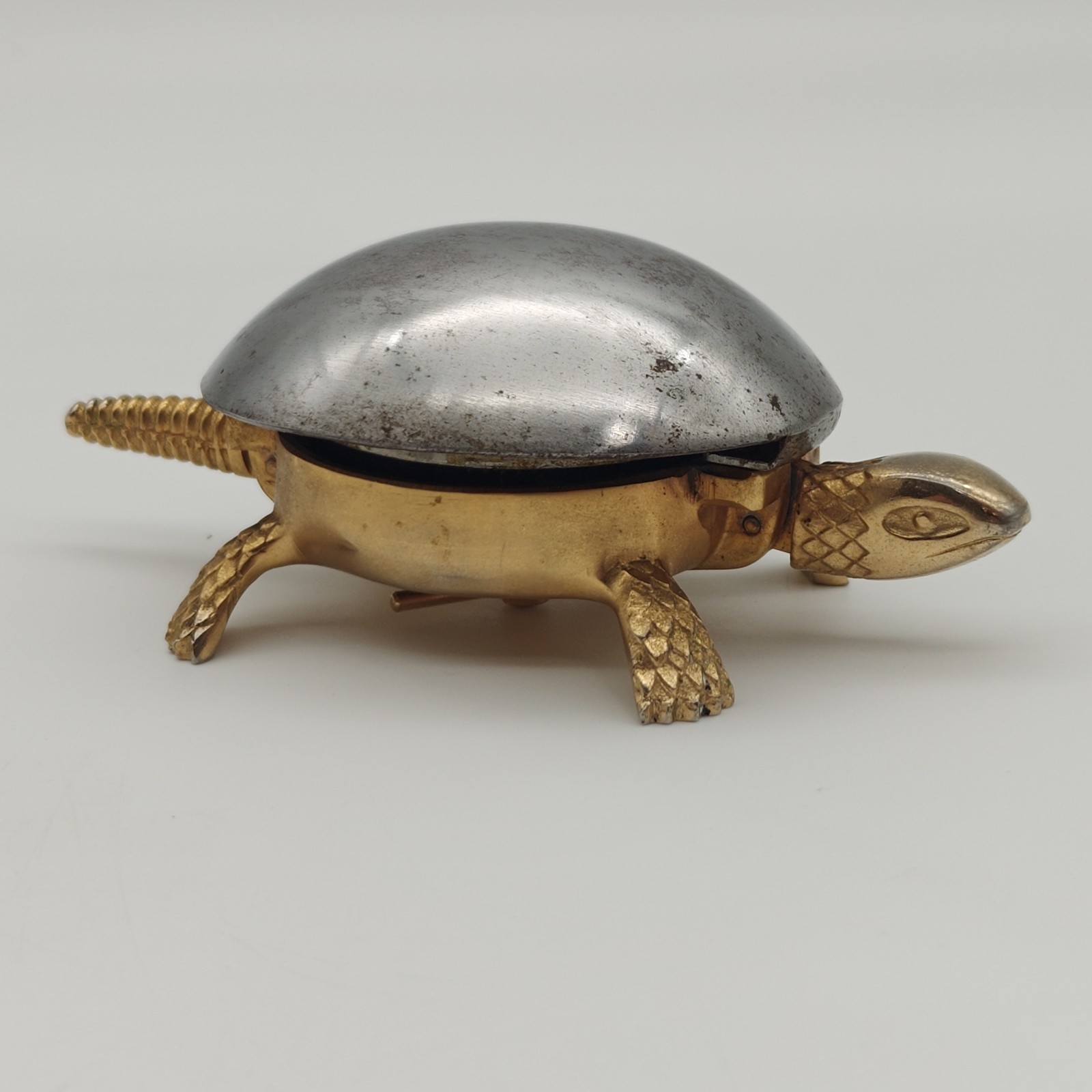 Antique Boj Damasquina Brass Turtle Hotel Dinner Desk Bell Spain Vintage Rare Antique Boj Damasquina Brass Turtle Hotel Dinner Desk Bell Spain Vintage Rare