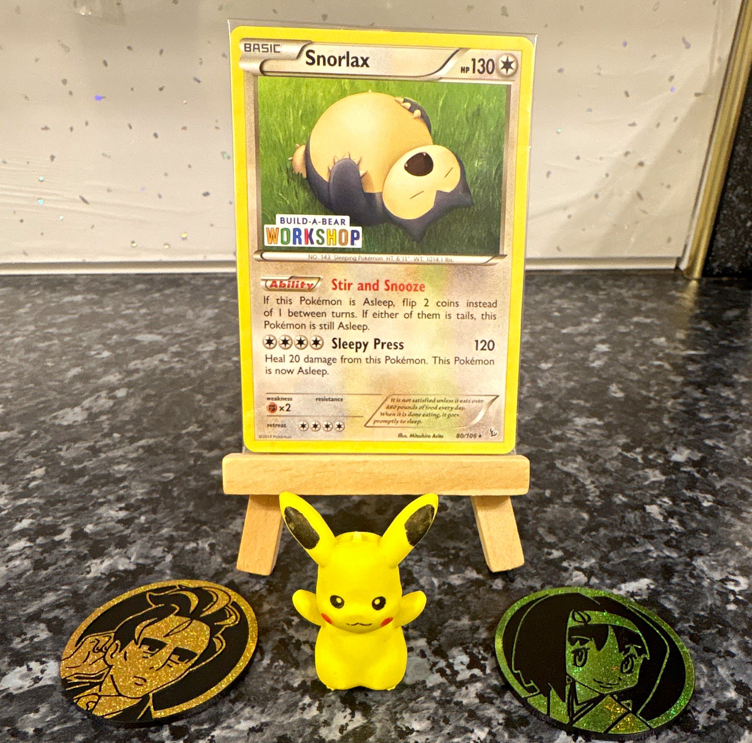 Pokémon TCG Snorlax 80/106 Build-A-Bear Workshop Promo Card 130 HP sealed NM Pokémon TCG Snorlax 80/106 Build-A-Bear Workshop Promo Card 130 HP sealed NM