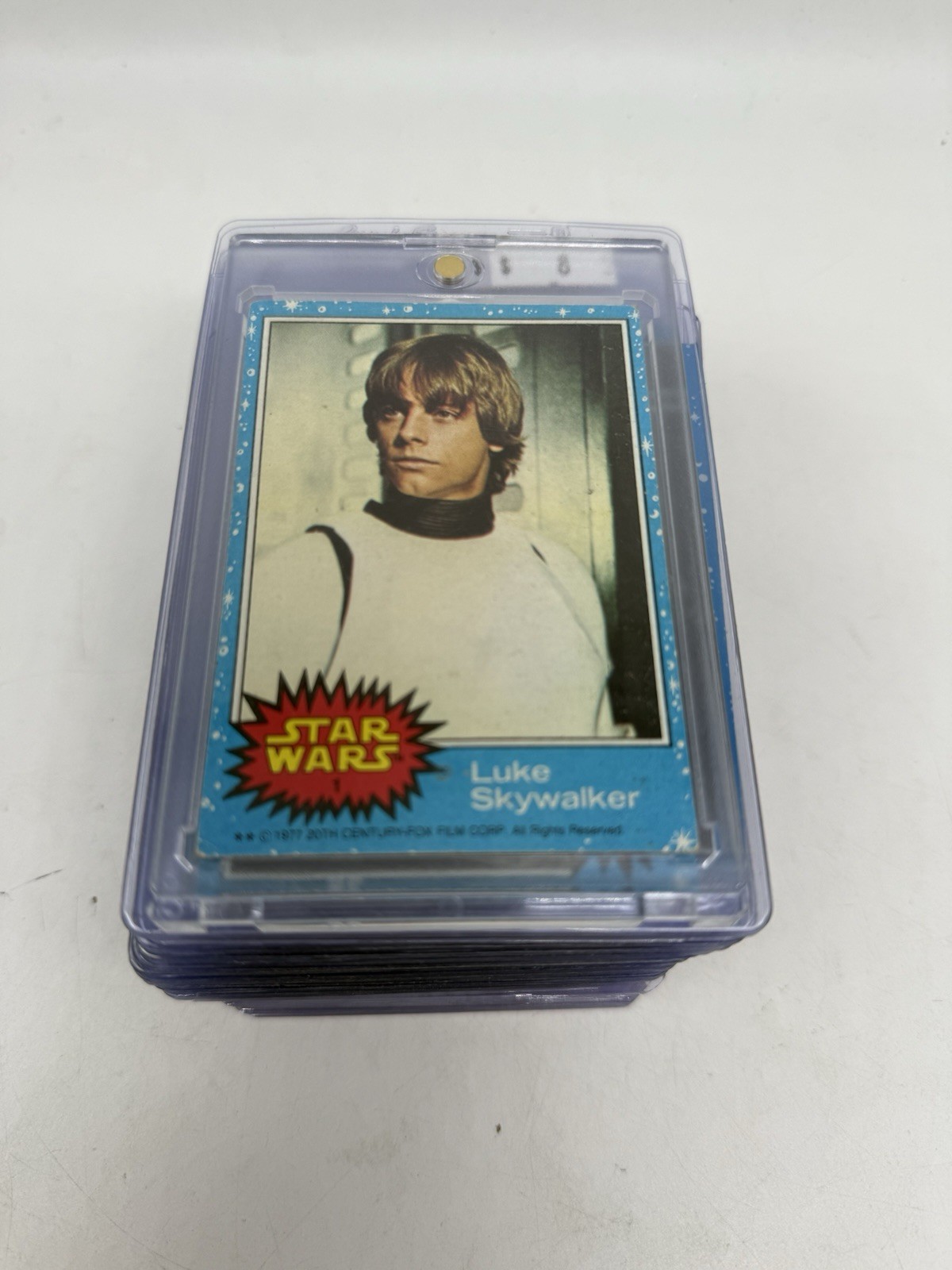 1977 TOPPS STAR WARS Series 1 Blue Near Complete Set 56/66 EX Luke Skywalker RC 1977 TOPPS STAR WARS Series 1 Blue Near Complete Set 56/66 EX Luke Skywalker RC