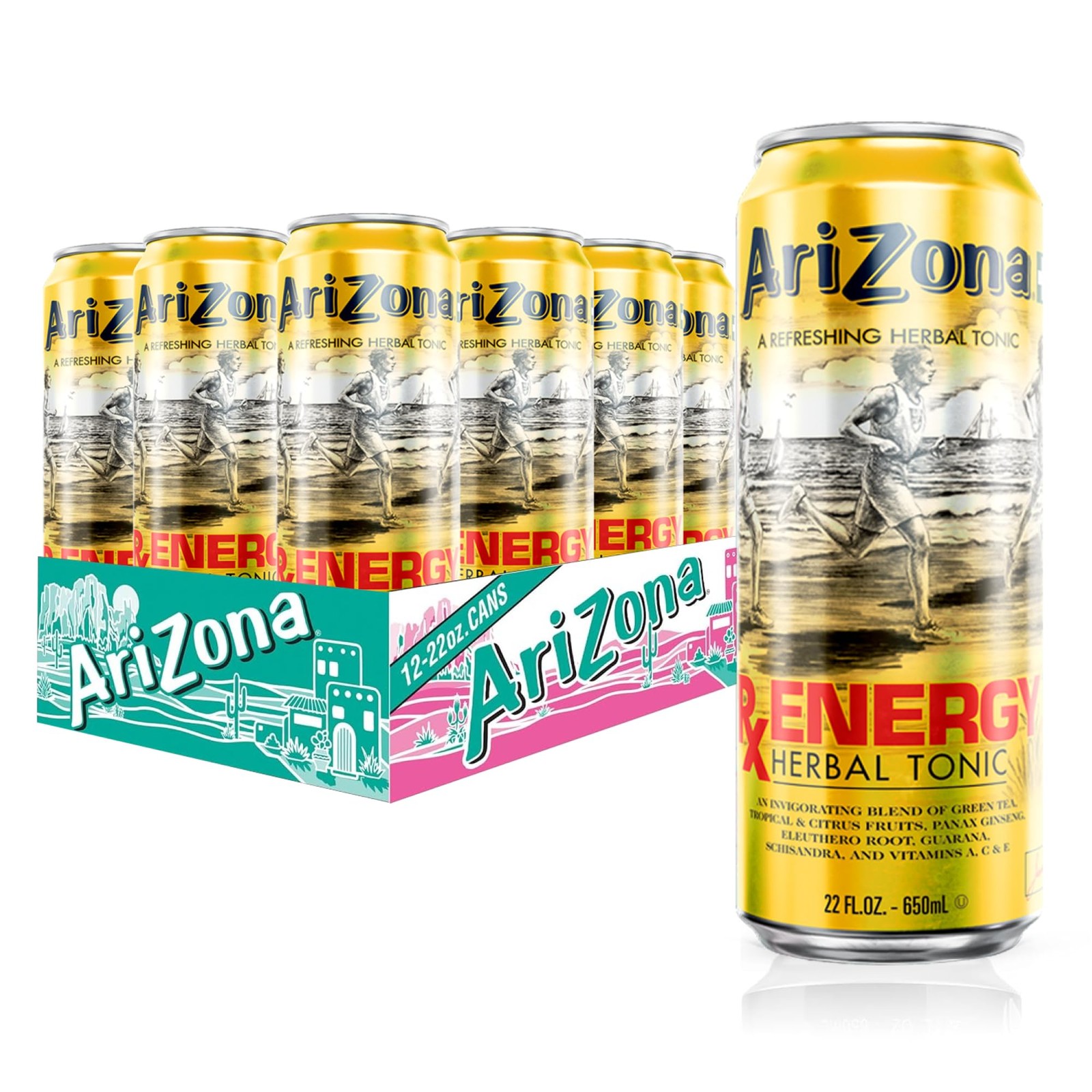 AriZona Rx Energy Herbal Tonic - Big Can, 22 Fl Oz (12 22 Pack) AriZona Rx Energy Herbal Tonic - Big Can, 22 Fl Oz (12 22 Pack)