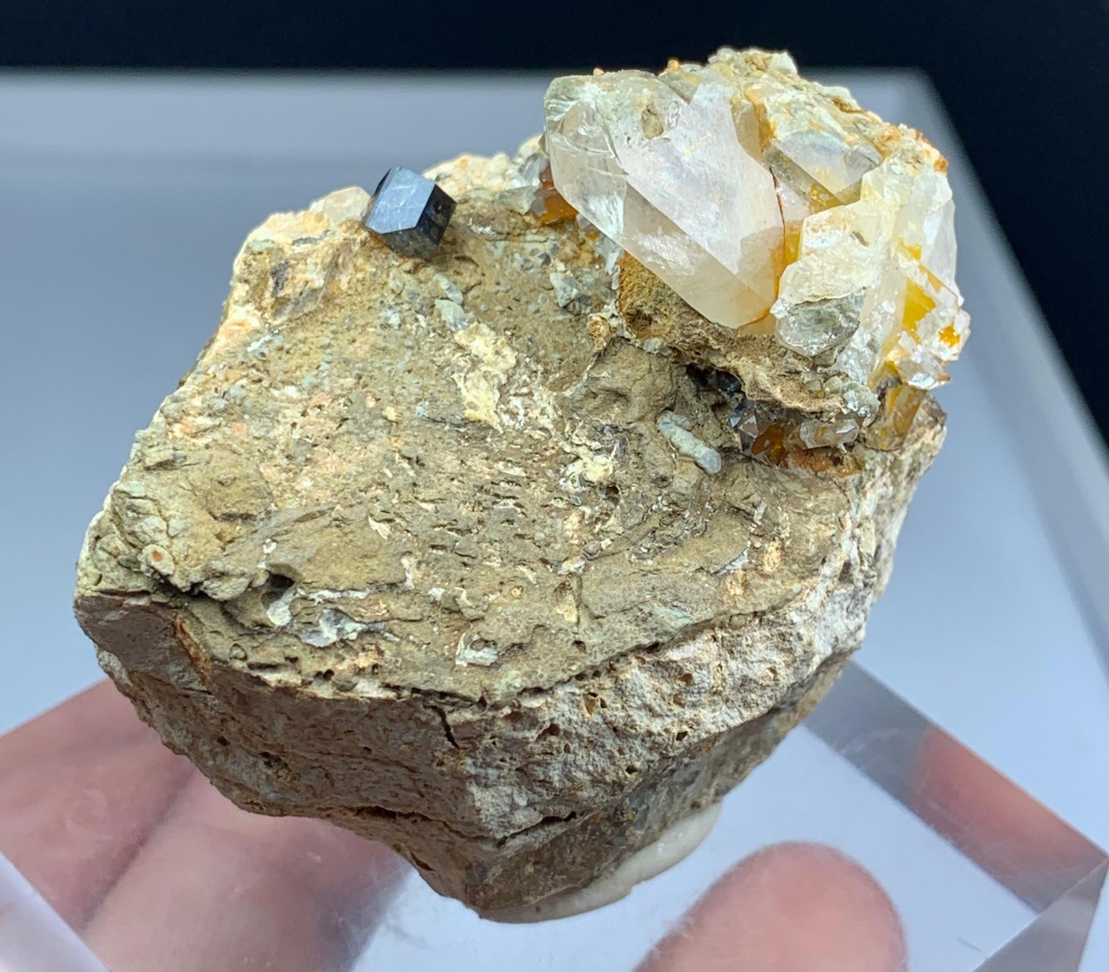 Natural Anatase Crystal with Quartz on Matrix Mineral Specimen Pakistan. 138g Natural Anatase Crystal with Quartz on Matrix Mineral Specimen Pakistan. 138g