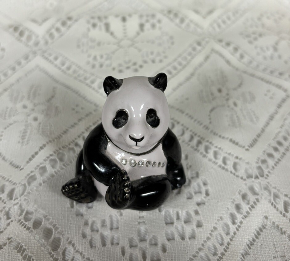 Panda Bear Enamaled, hinged decorative box, so darling Panda Bear Enamaled, hinged decorative box, so darling