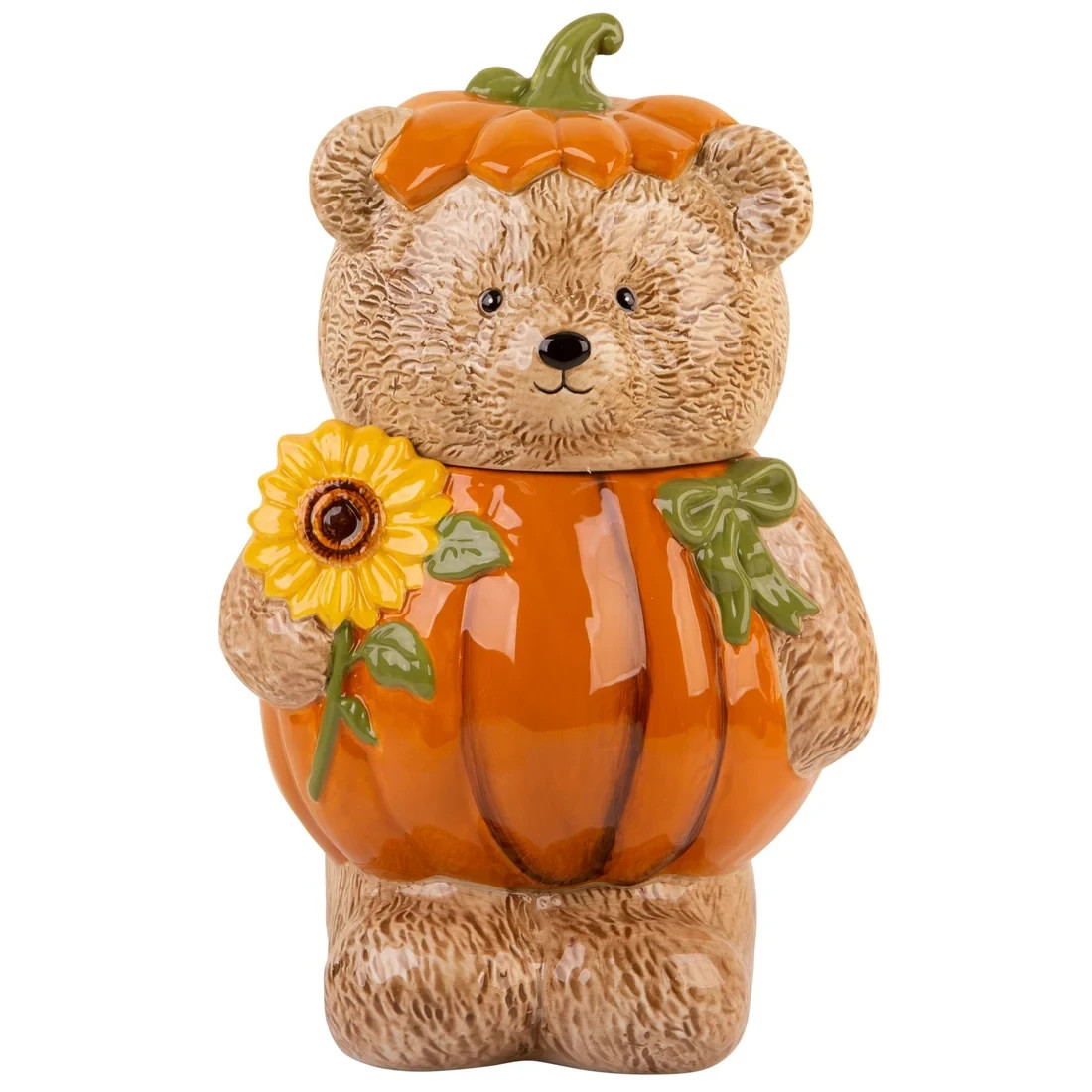61oz Standing Teddy Bear In Pumpkin Costume Cookie Jar 61oz Standing Teddy Bear In Pumpkin Costume Cookie Jar