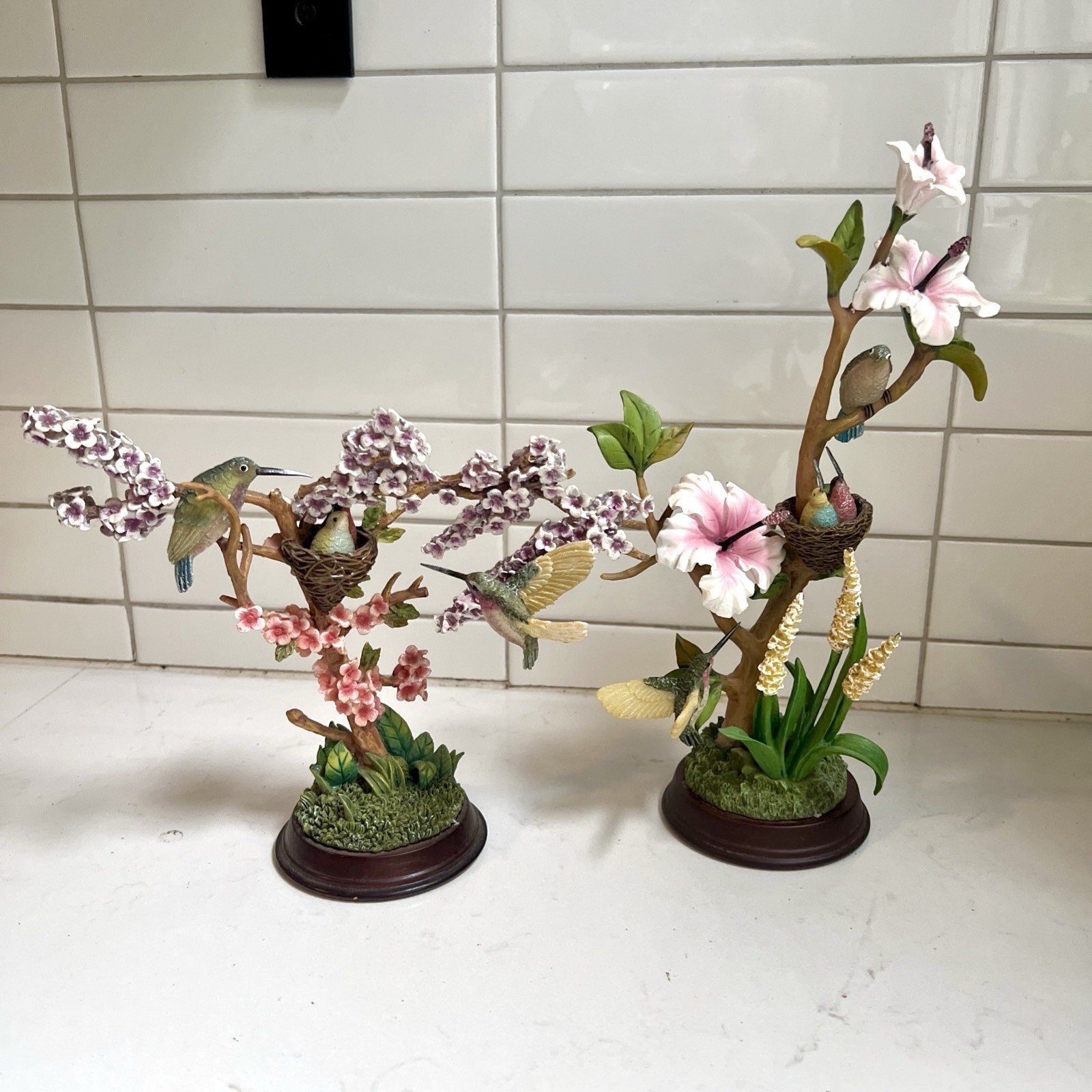The Bradford Exchange Nature's Tiniest Treasures Hummingbird Figurines Set of 2