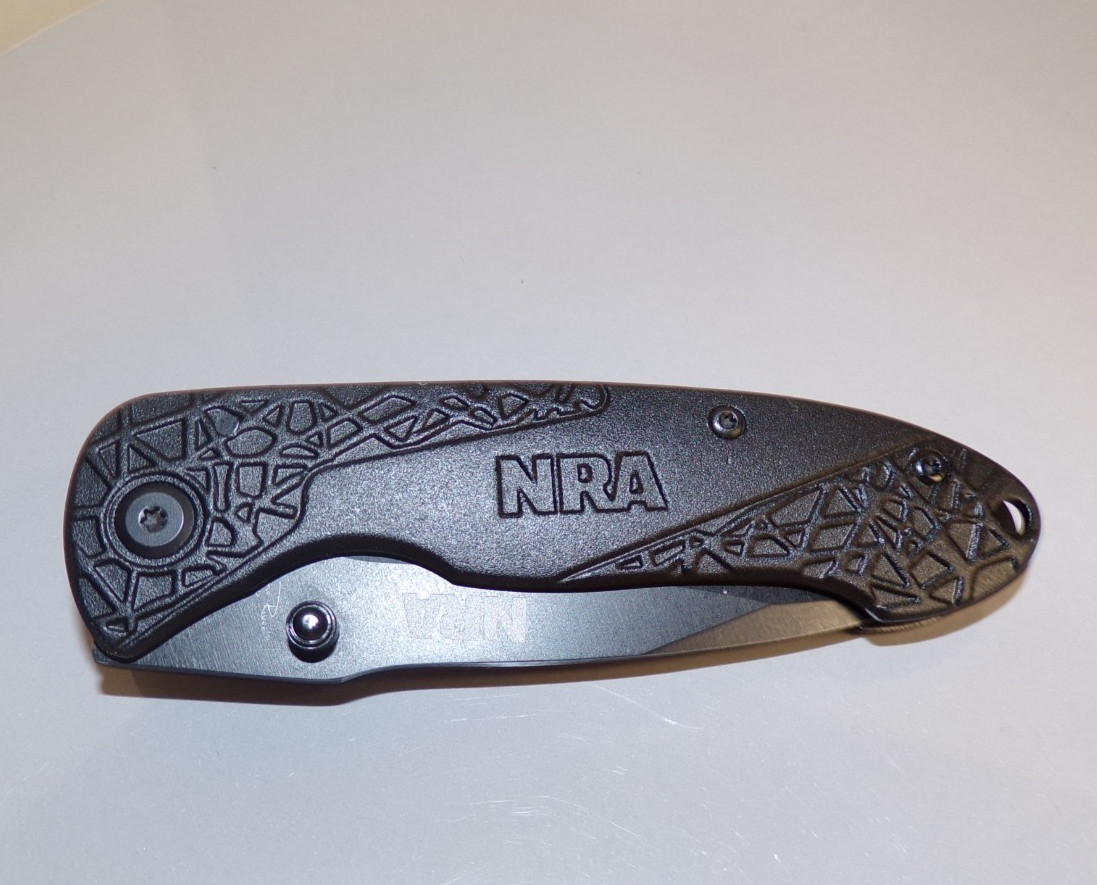 NRA Folding knife, Stone River LTD, Black Stainless Steel, blade 3\ NRA Folding knife, Stone River LTD, Black Stainless Steel, blade 3\