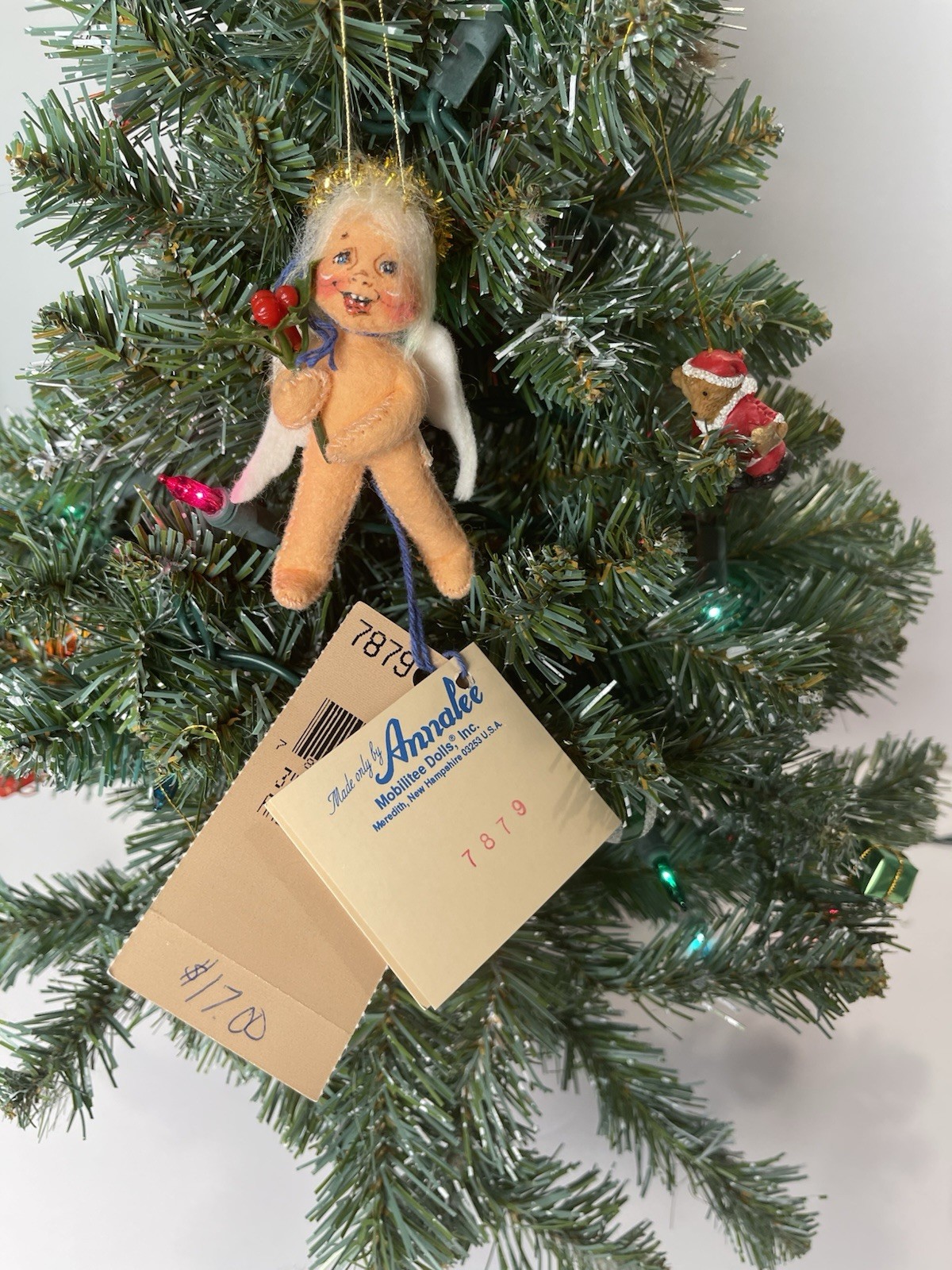 1996 Annalee Holly Berry Angel Christmas Ornament 3” Plush Cherub Vintage NEW 1996 Annalee Holly Berry Angel Christmas Ornament 3” Plush Cherub Vintage NEW