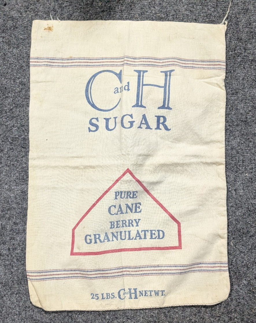 VTG C and H Sugar Pure Cane Berry Granulated Towel BAG 1934 San Francisco RARE