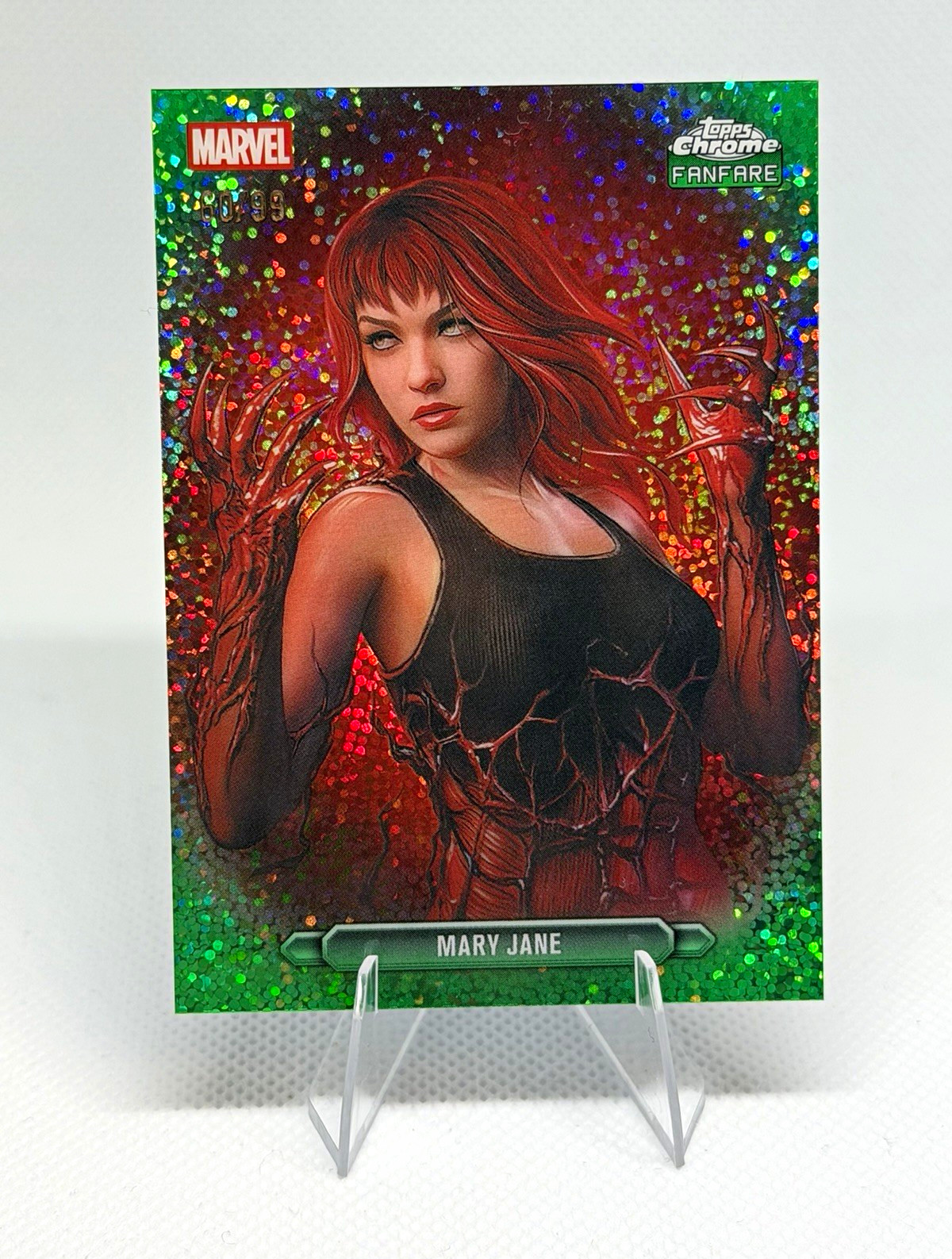 Topps 2026 Chrome Marvel Comics Mary Jane Fanfare FF-28 60/99 Green Speckle