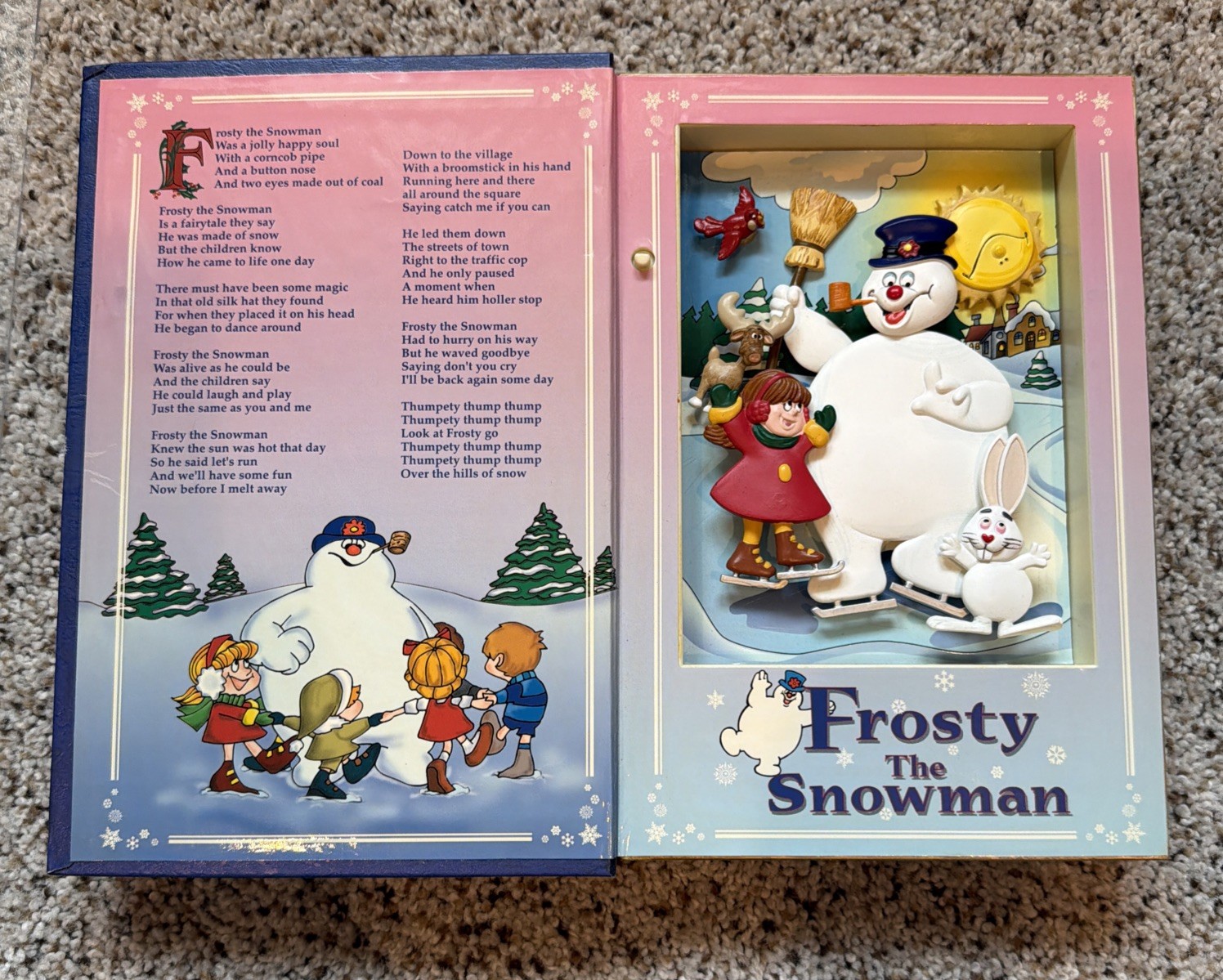 Vintage - 2001 - Frosty The Snowman Animated Musical Book Mr.Christmas - Works Vintage - 2001 - Frosty The Snowman Animated Musical Book Mr.Christmas - Works