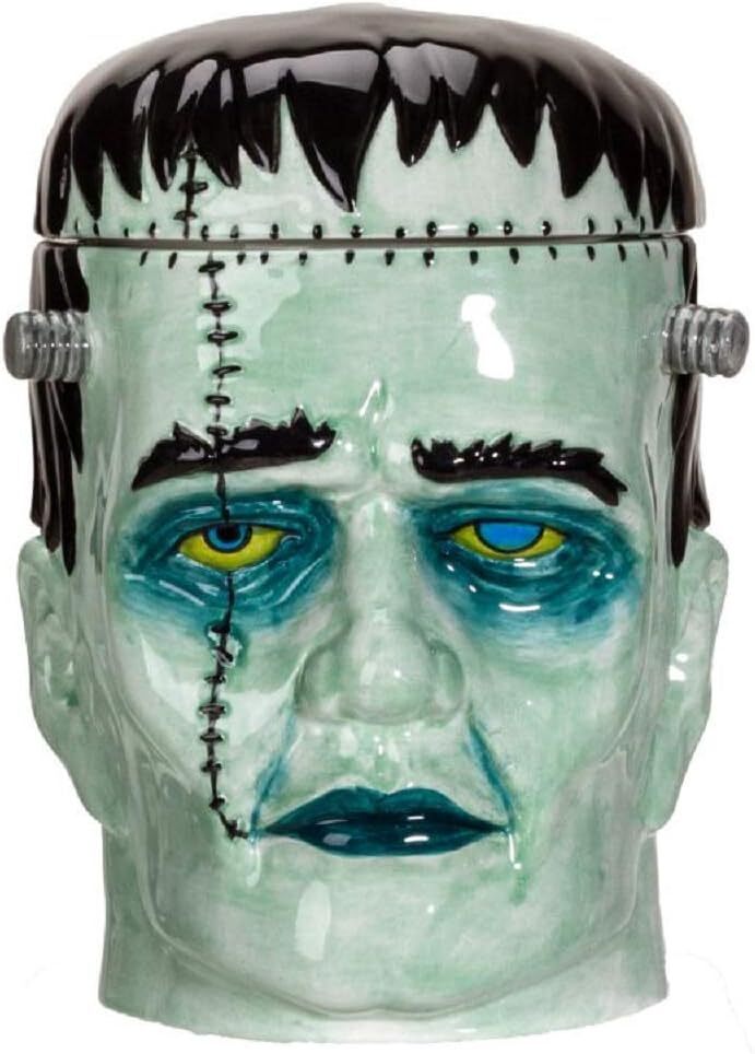 Pacific Giftware Frankenstein Head Ceramic Cookie Jar,Canisters & Jars, Blue
