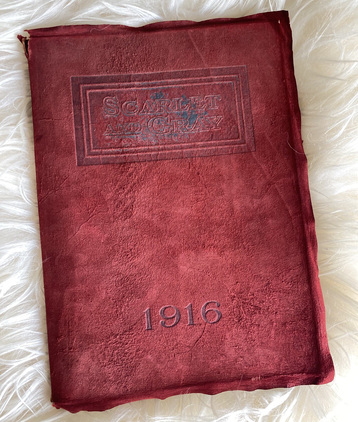 Rare 1916 Scarlet and Gray Yearbook Original Leather Lafayette Indiana High Schl