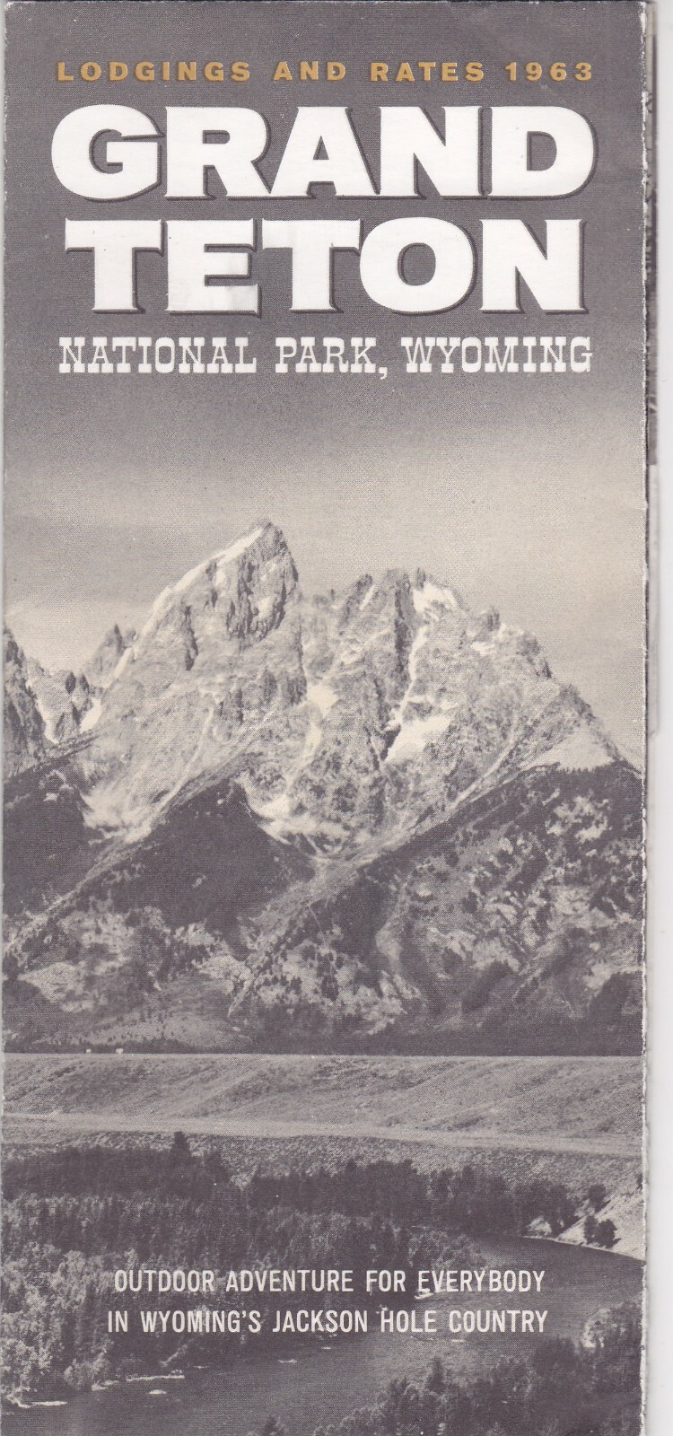 1963 Grand Teton National Park Lodgings & Rates Brochure