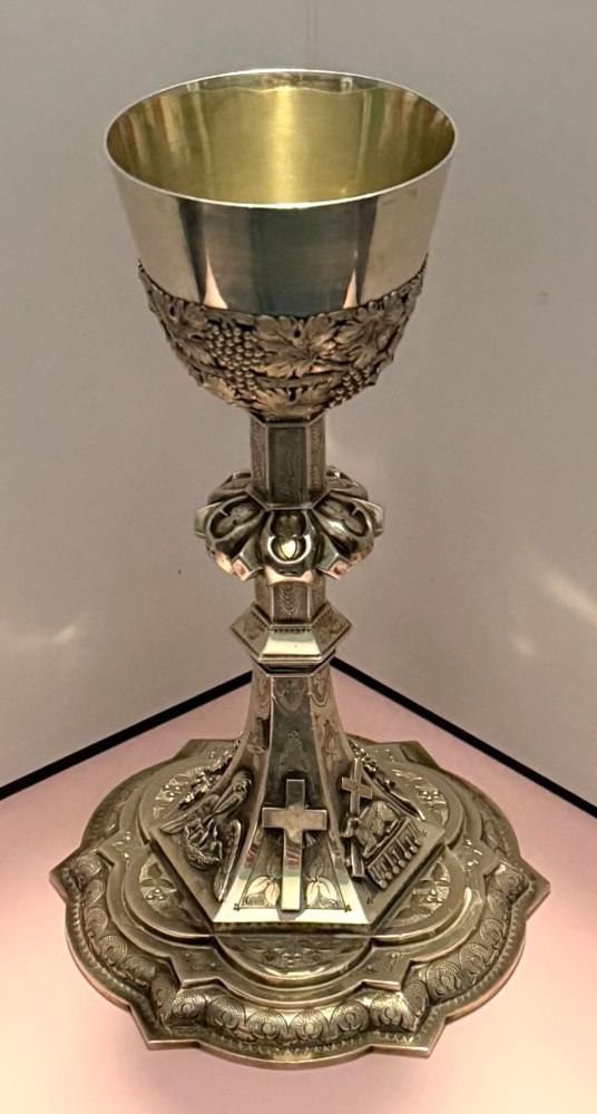 STUNNING ANTIQUE SOLID STERLING SILVER AGNUS DEI CHALICE JACOBI & JENKINS WOW