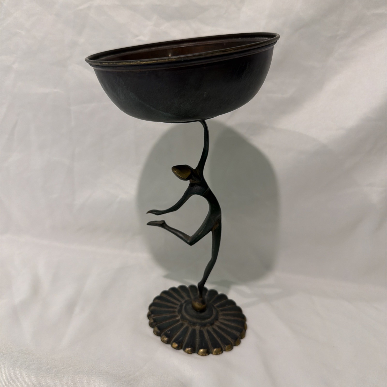 Vintage Pal-Bell Dancer Statue Lidded Bowl, Maurice Ascalon / Moshe Klein