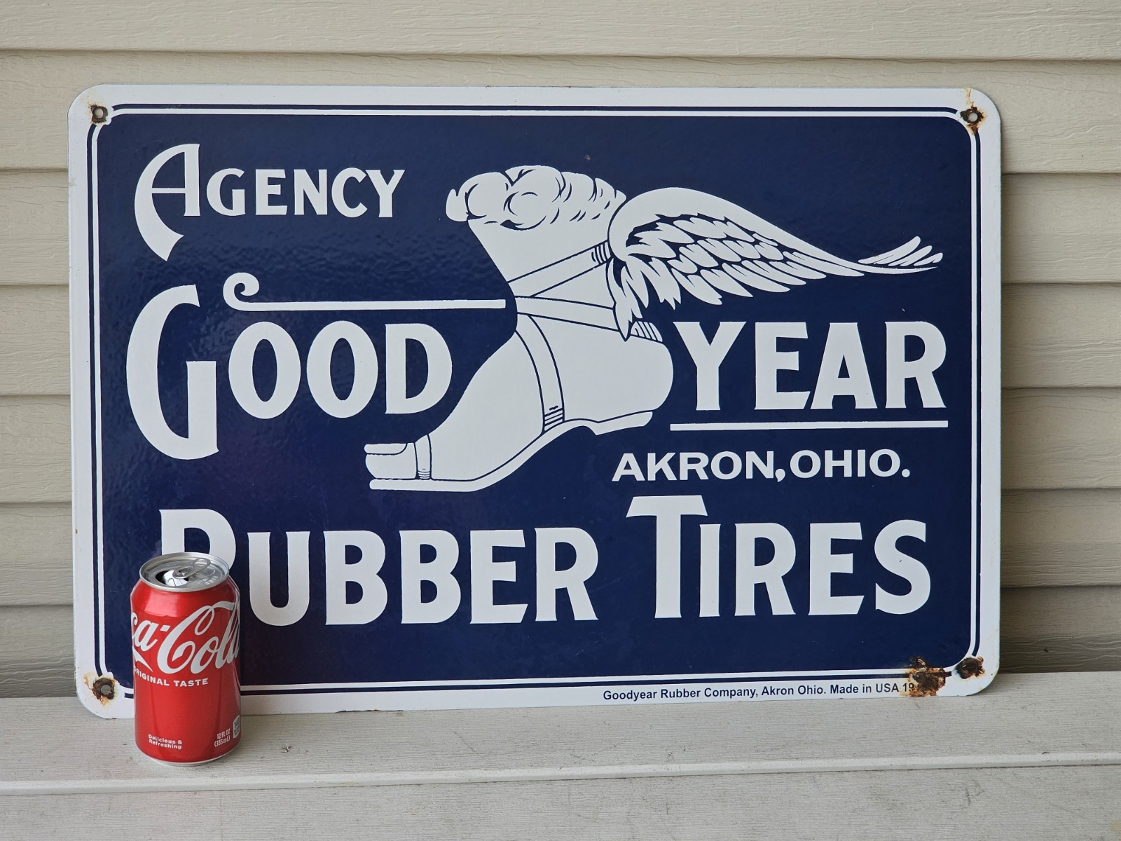 VINTAGE GOODYEAR PORCELAIN SIGN AUTOMOBILE 24 VINTAGE GOODYEAR PORCELAIN SIGN AUTOMOBILE 24