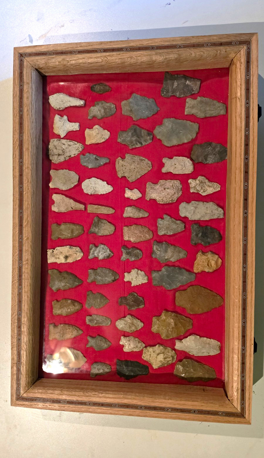 SALE OAK DISPLAY CASE for Arrowheads, Knives, Coins & More SALE OAK DISPLAY CASE for Arrowheads, Knives, Coins & More