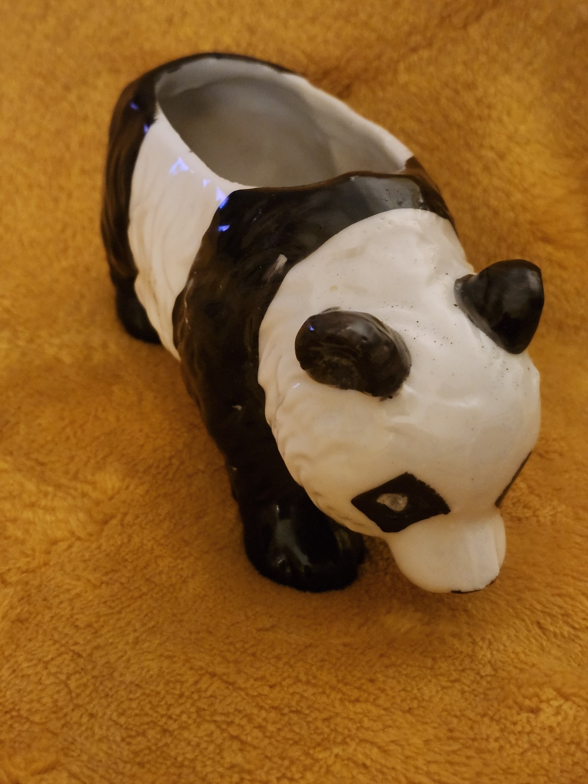 Vtg Porcelain Panda Bear Planter Made In Japan 4 1/2\