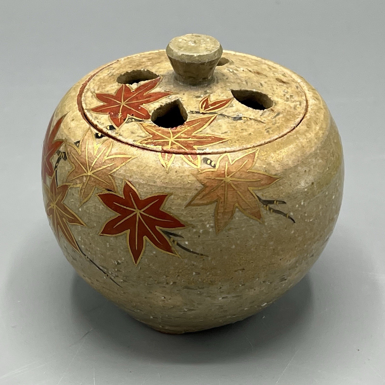 Kiyomizu-yaki Kyoto-yaki Incense Burner Flower Fragrance Maple Leaves 3\