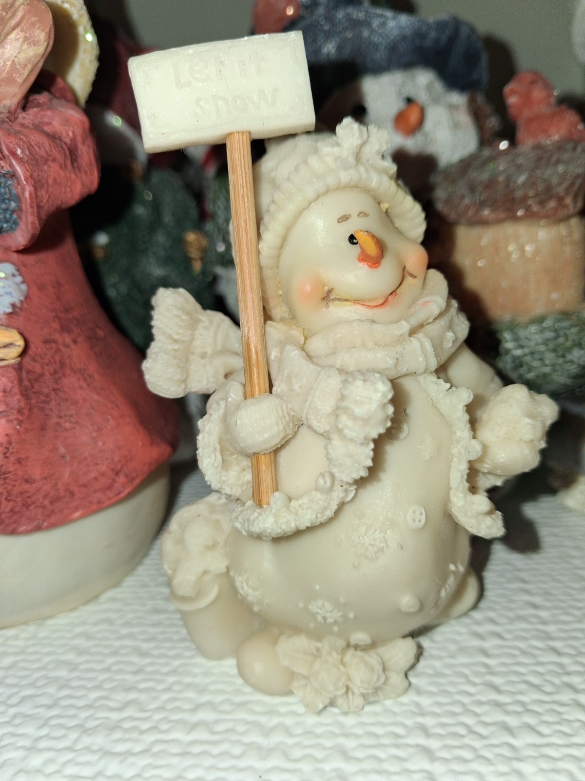 Mini~Let it Snow~Snowman Ornament ~ Adorable ~made in China~3 1/2