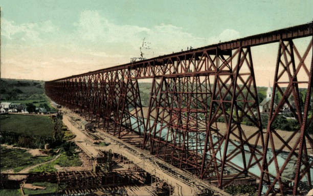The Cap-Rouge railway trestle bridge ca 1915 Historic Old Photo The Cap-Rouge railway trestle bridge ca 1915 Historic Old Photo