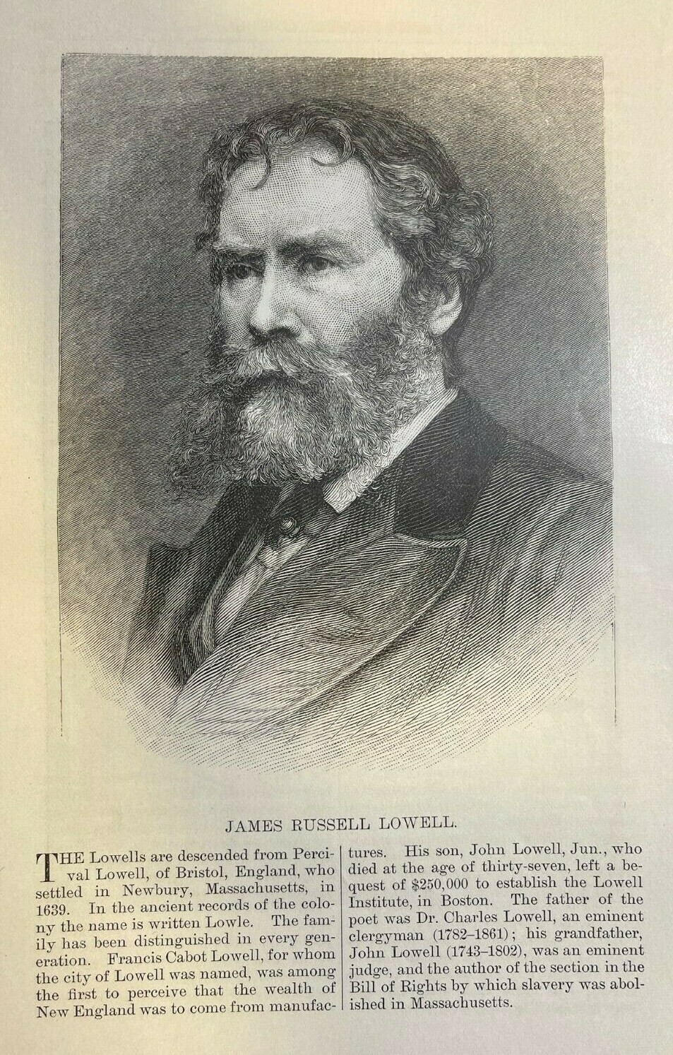 1881 Author James Russell Lowell illustrated