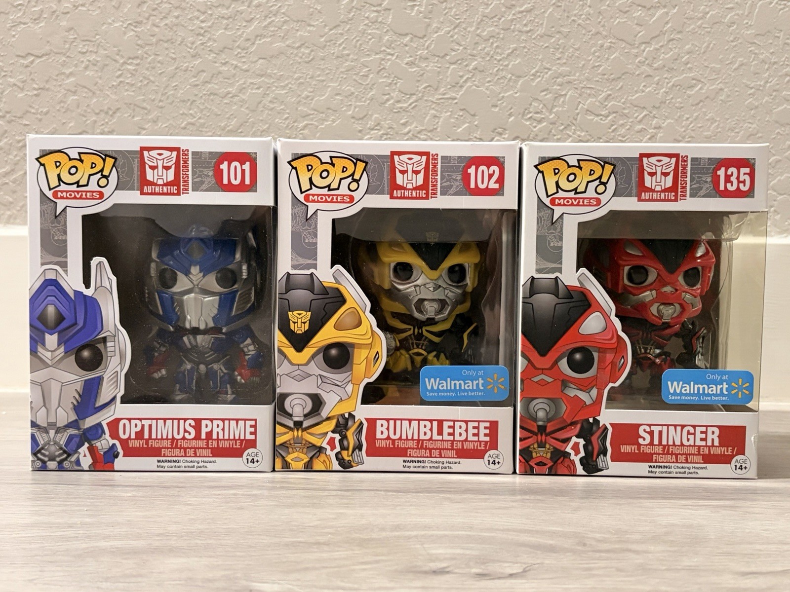 Funko Pop Transformers Lot #135 Stinger #102 Bumblebee #101 Optimus Prime NIB