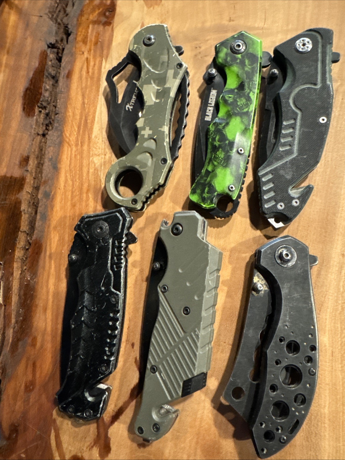 Lot Of 6 Tactical Style Knives, Humvee, Black Legion, Snake Eye, Extreme Tac Lot Of 6 Tactical Style Knives, Humvee, Black Legion, Snake Eye, Extreme Tac