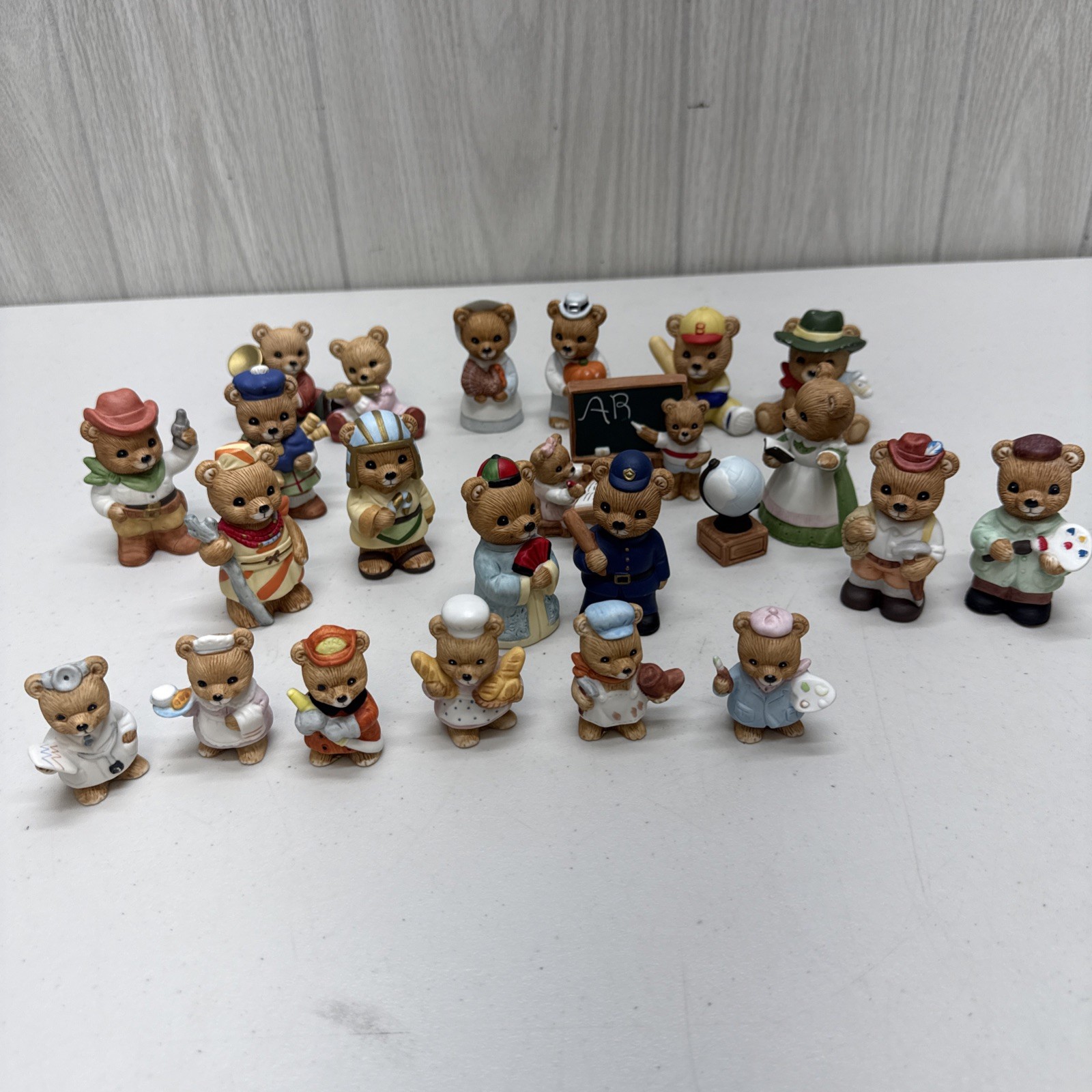 Large Lot 23 HOMCO Teddy Bear Figurines - Various Series & Occupations - Vintage