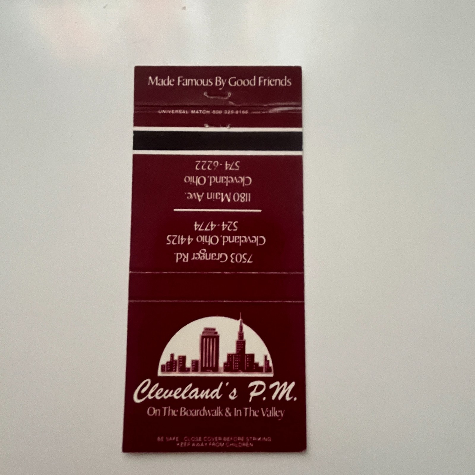 Cleveland's P. M. Cleveland OH Vintage Matchbook Cover TMM6-2