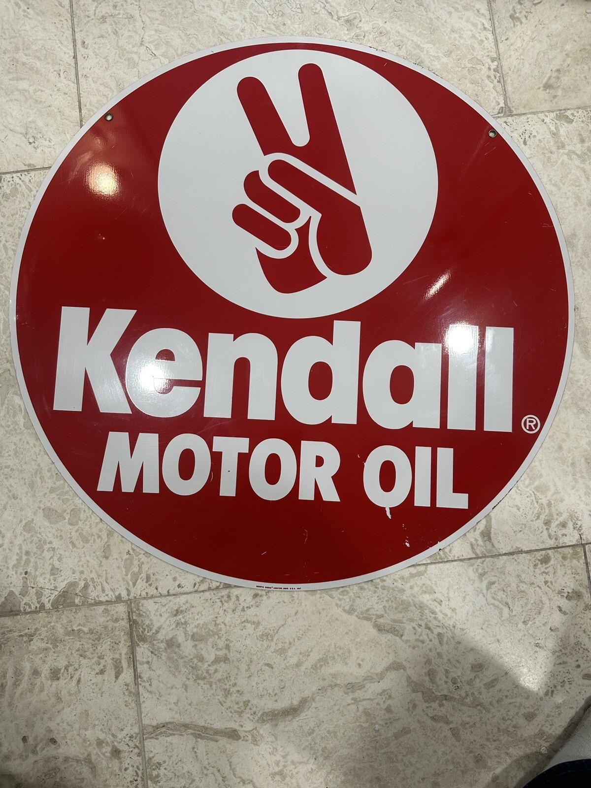 Vintage 1987 KENDALL MOTOR OIL Tin Sign Original 24” Gas Station