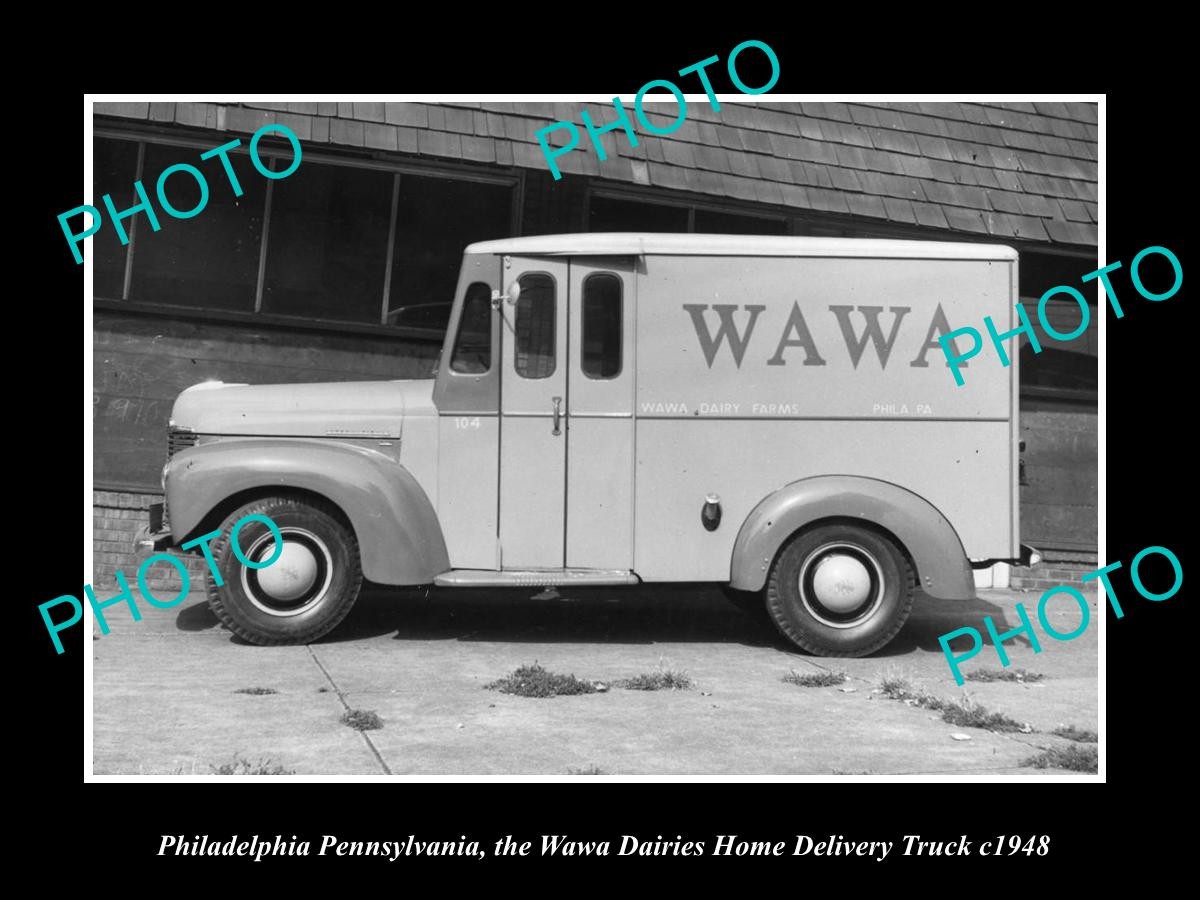 Philadelphia Pennsylvania The Wawa Milk Truck 1948 Large Historic Old Photo