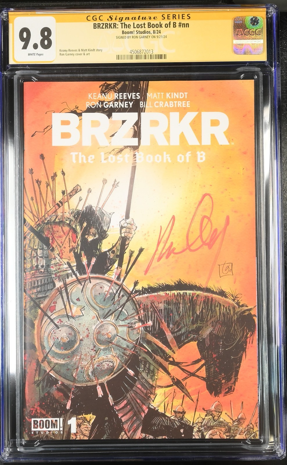 BRZRKR: The Lost Book of B #nn CGC 9.8 Signed RON GARNEY