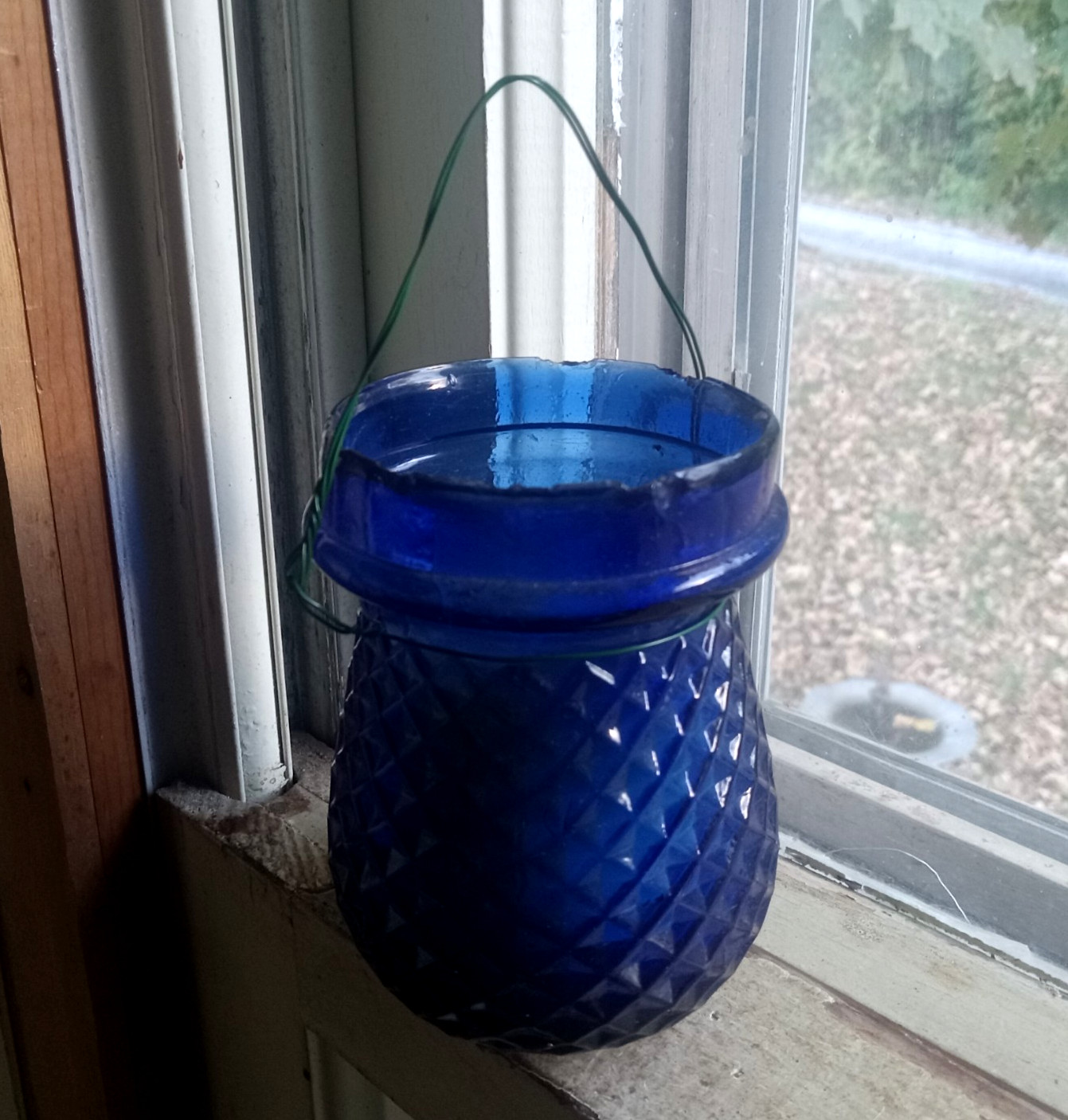 1880s COBALT BLUE BLOWN GLASS CHRISTMAS FAIRY LIGHT DIAMOND QUILTED CANDLE LAMP 1880s COBALT BLUE BLOWN GLASS CHRISTMAS FAIRY LIGHT DIAMOND QUILTED CANDLE LAMP
