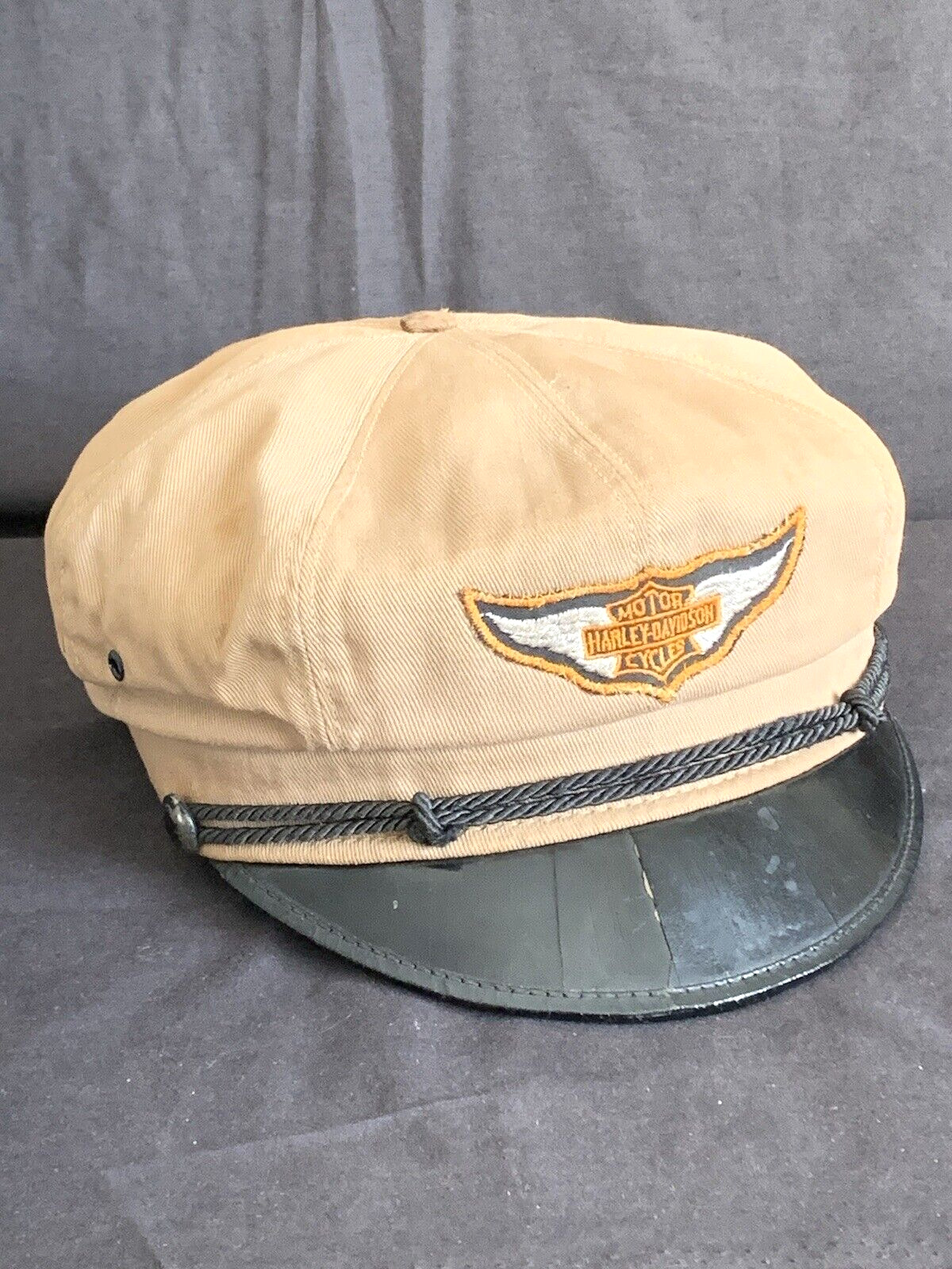 VTG 1940s - 50s ORIGINAL Harley Davidson Motorcycle Captains Hat Cap Inside Logo