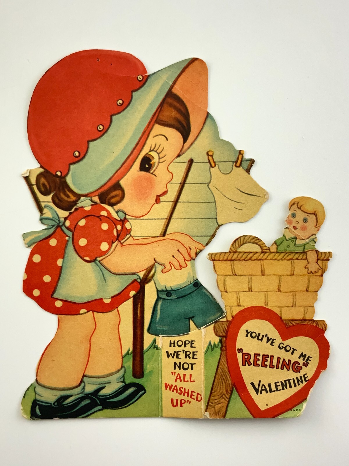 1940s Vintage Valentines Day Card Hope We\'re Not All Washed Up Laundry II479 1940s Vintage Valentines Day Card Hope We\'re Not All Washed Up Laundry II479
