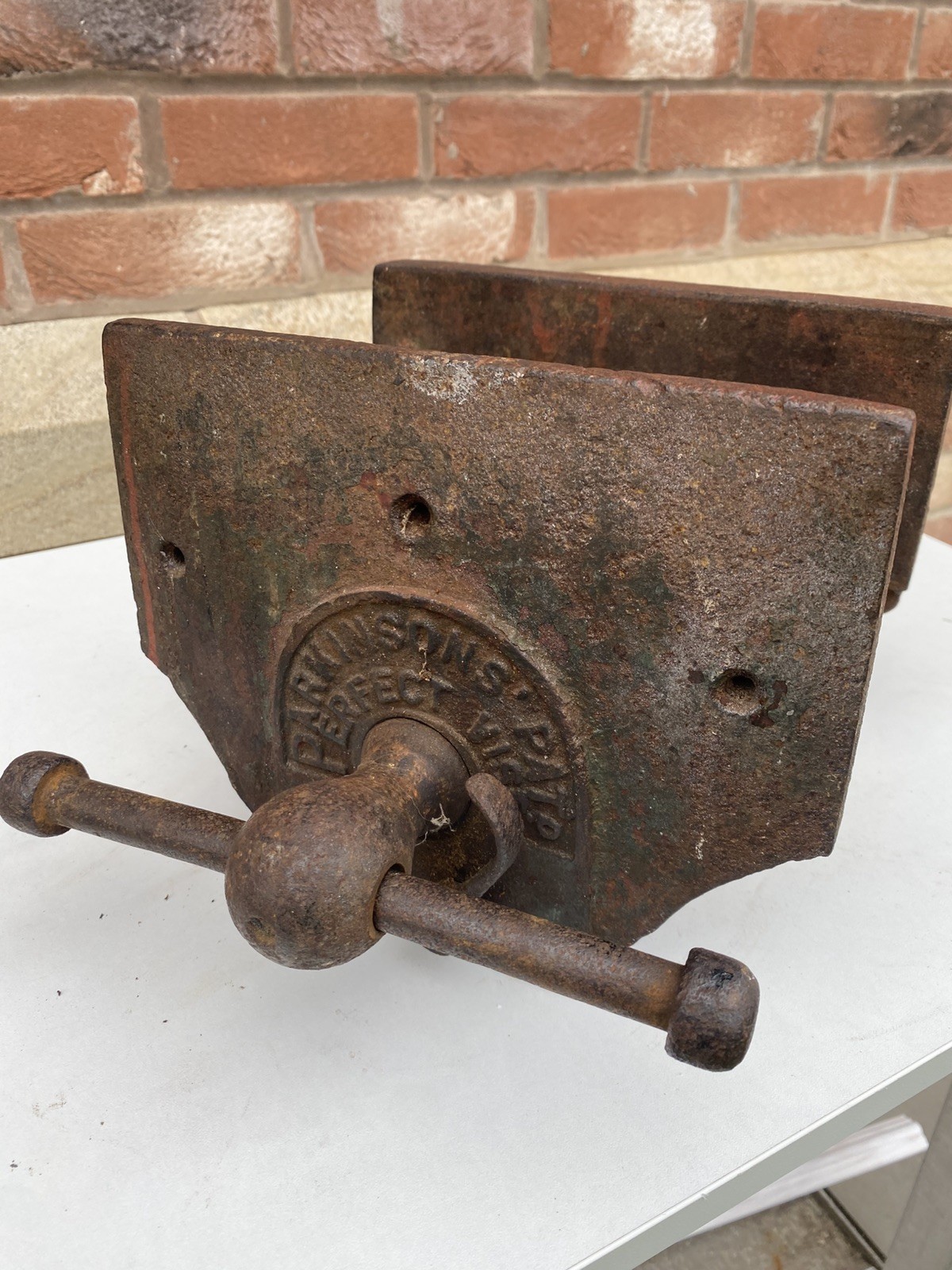 Vintage Parkinsons\' Pat\'d Perfect Vise - Wood Vice 8 1/2 jaw & Quick Release