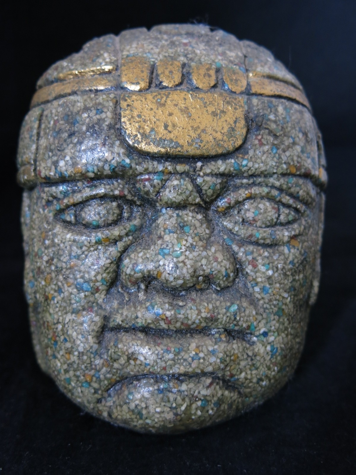 VINTAGE OLMEC HEAD COLOSSAL STONE SCULPTURE REPLICA VINTAGE OLMEC HEAD COLOSSAL STONE SCULPTURE REPLICA