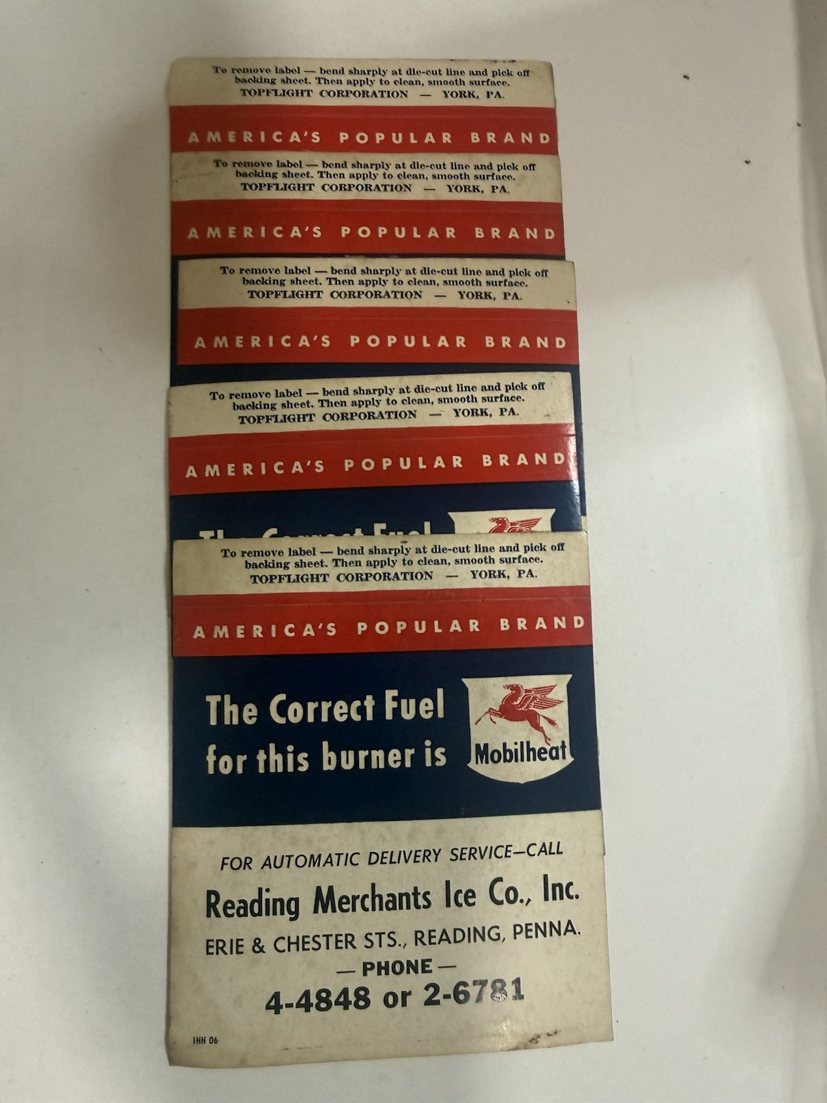 Vintage Mobilheat Pegasus Advertising Decals Lot 5 Reading PA Petroliana