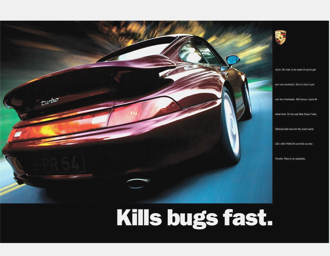 PORSCHE KILLS BUGS FAST Poster / 911 Turbo / 993 PORSCHE KILLS BUGS FAST Poster / 911 Turbo / 993