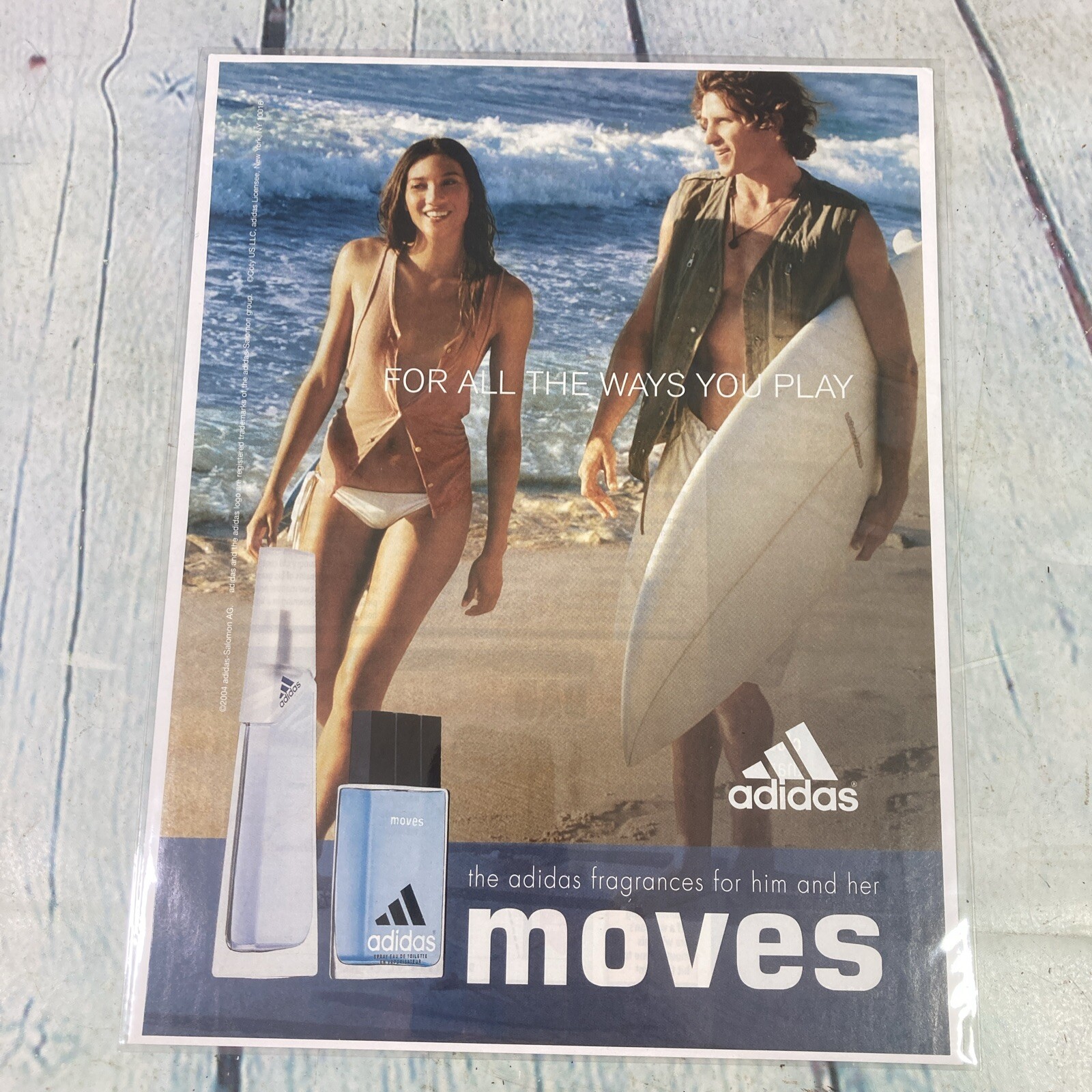 2004 Sexy Lady Surf Adidas Fragrance Vtg Print Ad/Poster Promo Art Magazine Page